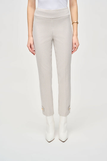 Houndstooth Jacquard Slim Fit Pants